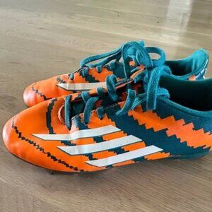 Adidas Messi 10.3 FG Firm Ground Cleats POWER TEAL/SOLAR ORANGE youth size 3